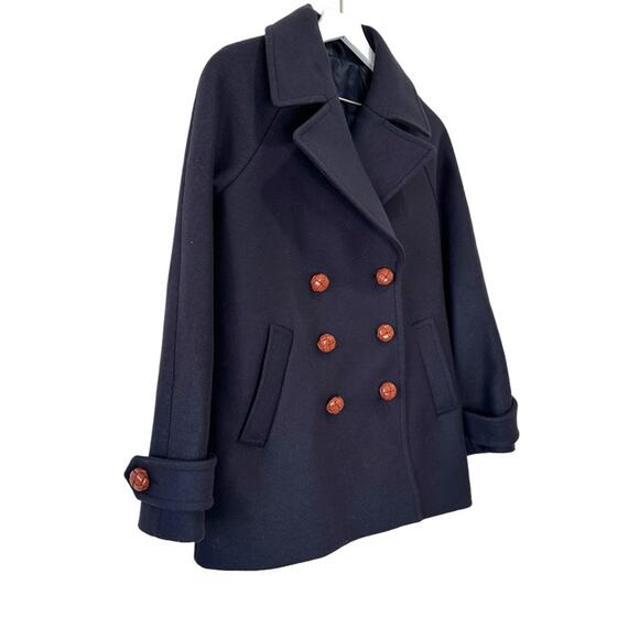 & Other Stories Paris Atelier Wool Peacoat Women’s Size 6 Navy - Picture 3 of 14
